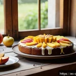 Home 20 식재료를 활용한 인기 있는 디저트 - A cozy kitchen scene showcasing a variety of fresh fruits such as ripe apples, pears, bananas, mango...